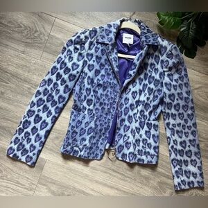 Rare vintage y2k Moschino Jeans animal heart print zip up jacket. Sz 4